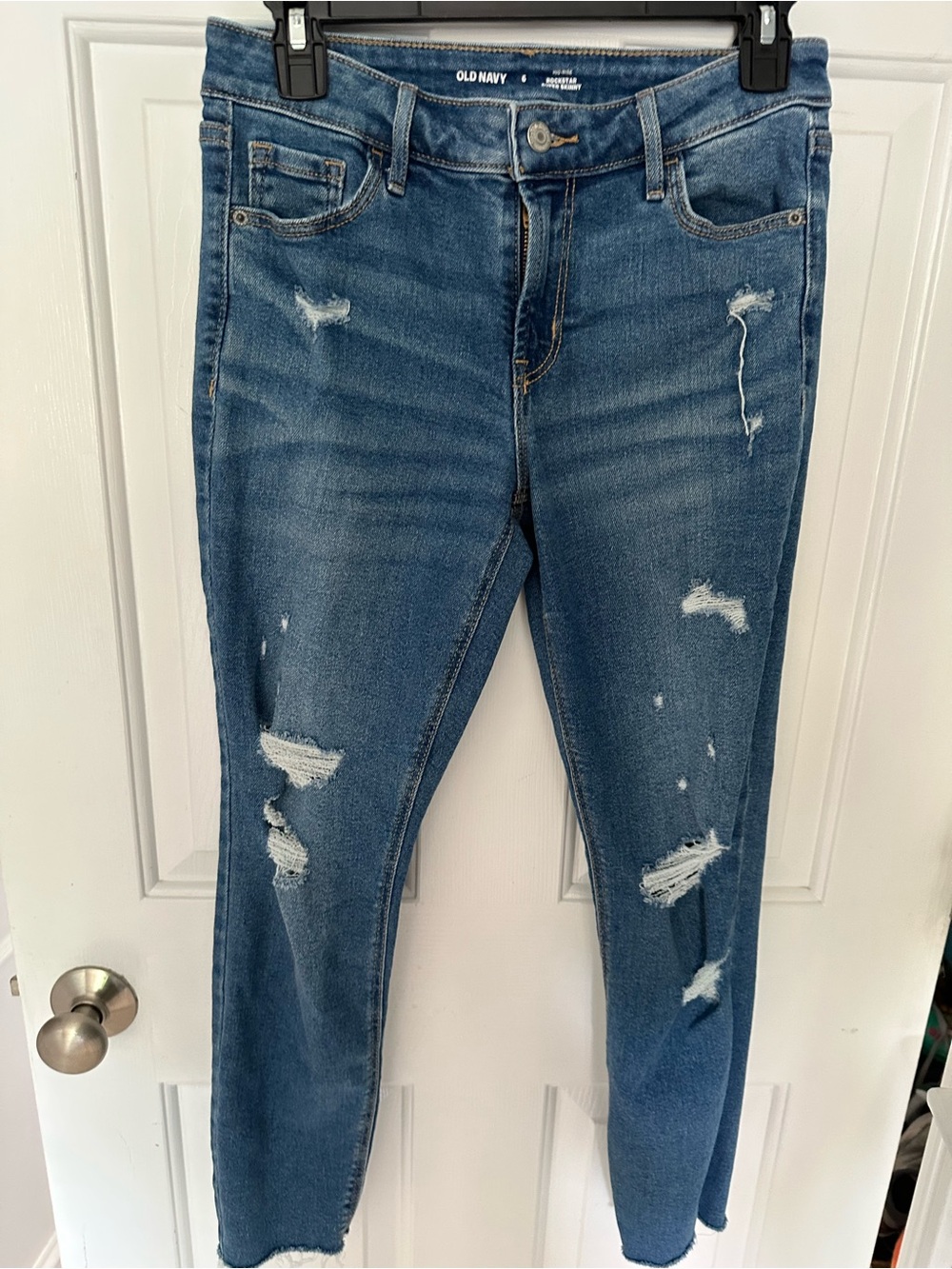 Old Navy Blue Distressed Skinny Jeans
